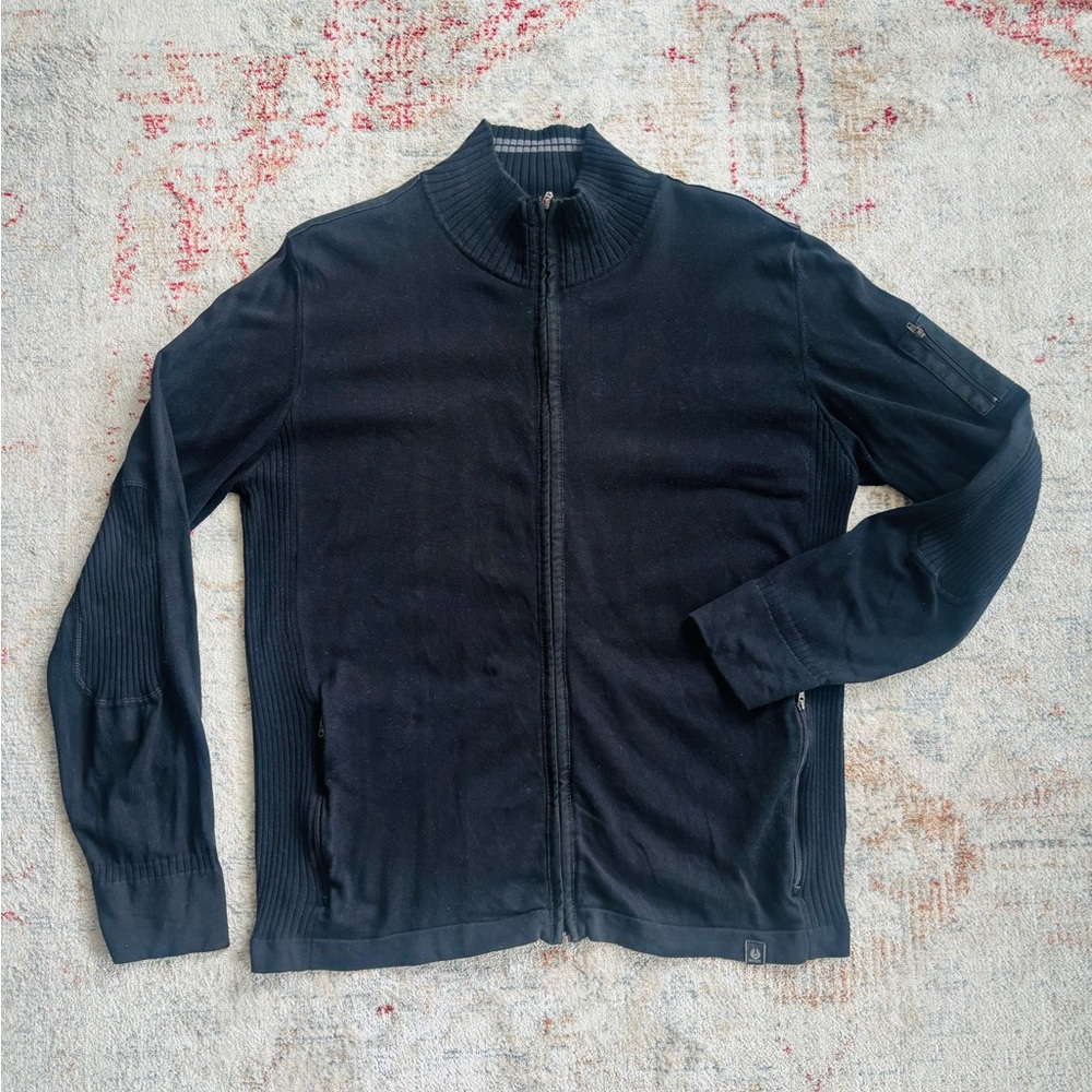 Belstaff Black Full-Zip Knit Sweater